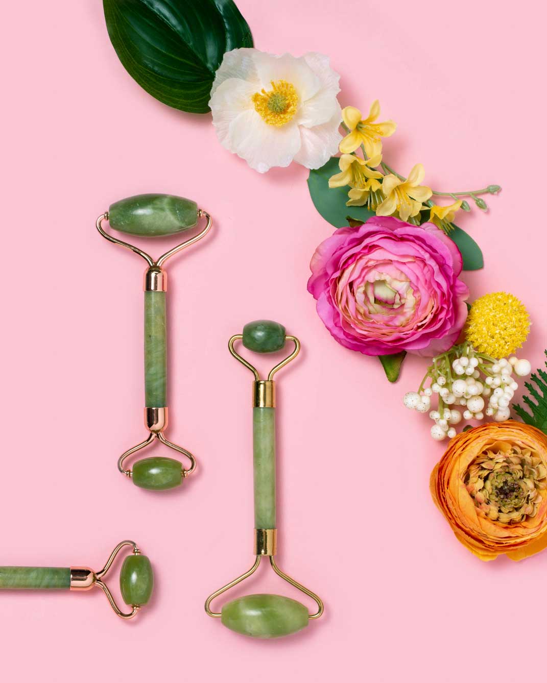 ISLAND JADE Rose Gold Gemstone Facial Roller